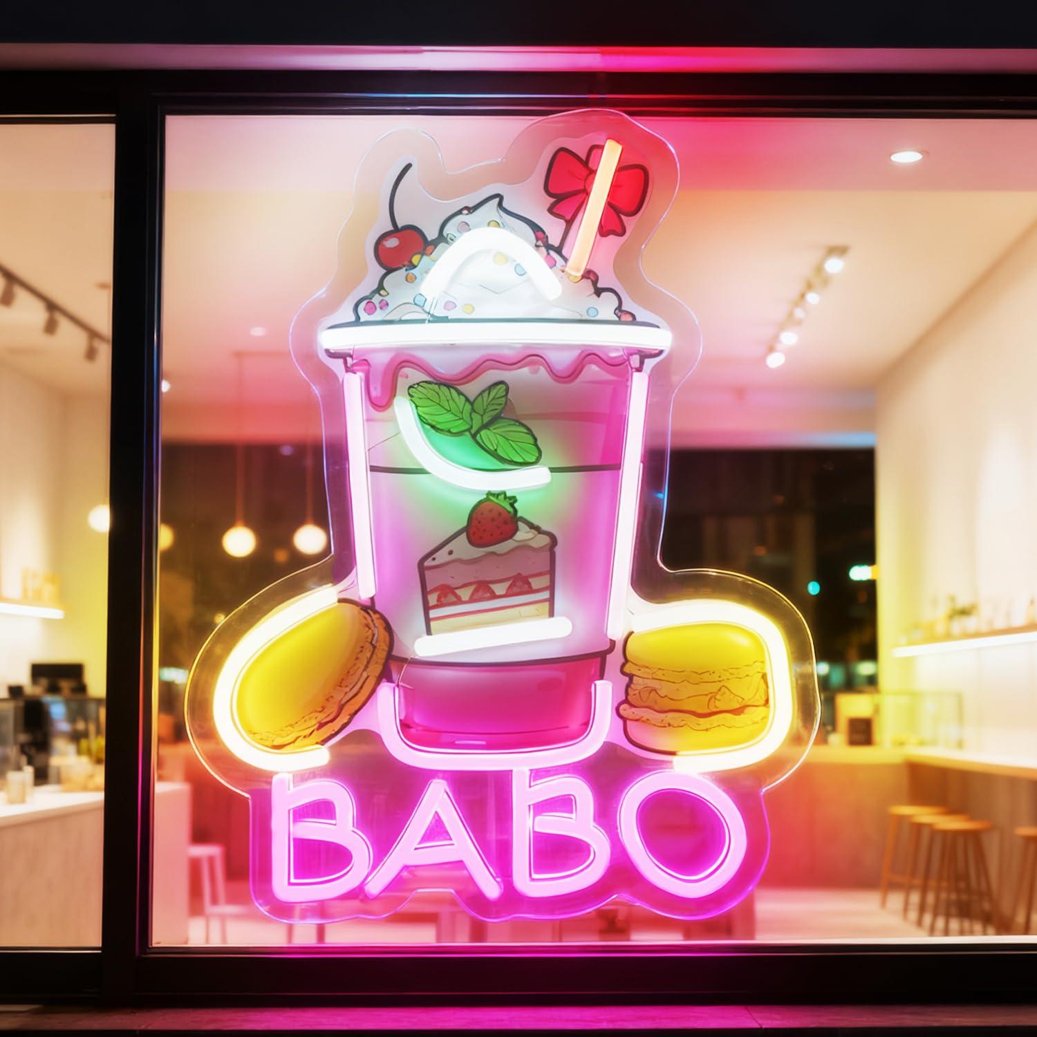 Up Lighting Decor - Letreiro Neon Boba, Letreiros Iluminados de