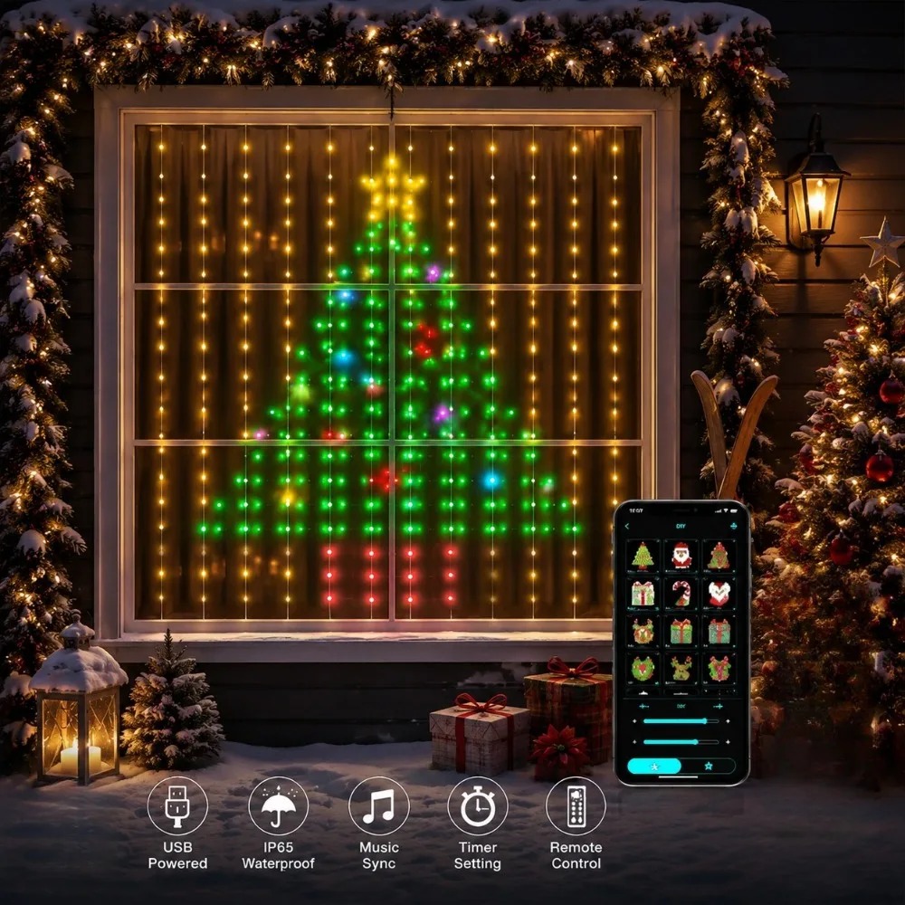 Cortina de Luzes LED Pixel com - Lighting Christmas Decor avaliação e preço