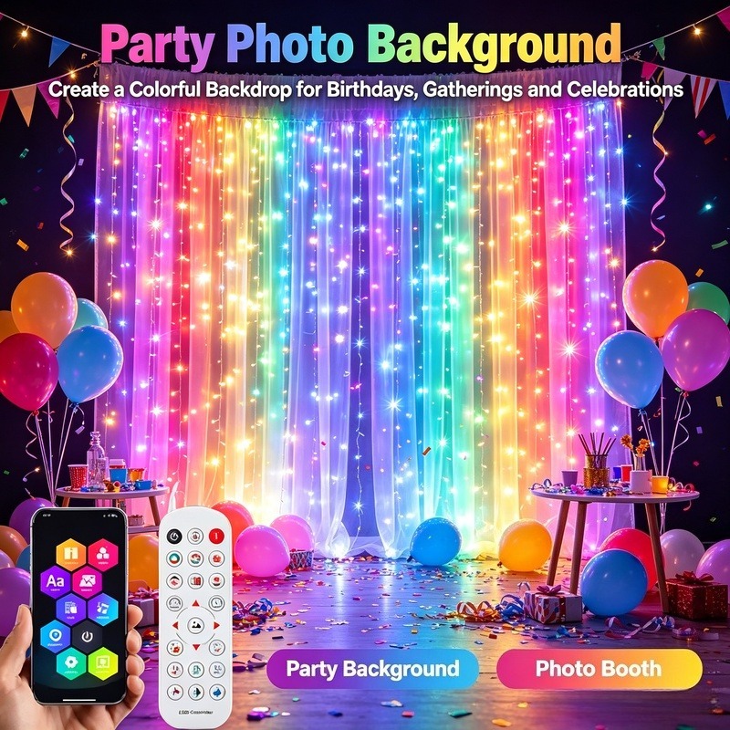 Luzes de Cortina LED Controlad - Lighting Christmas Decor avaliação e preço
